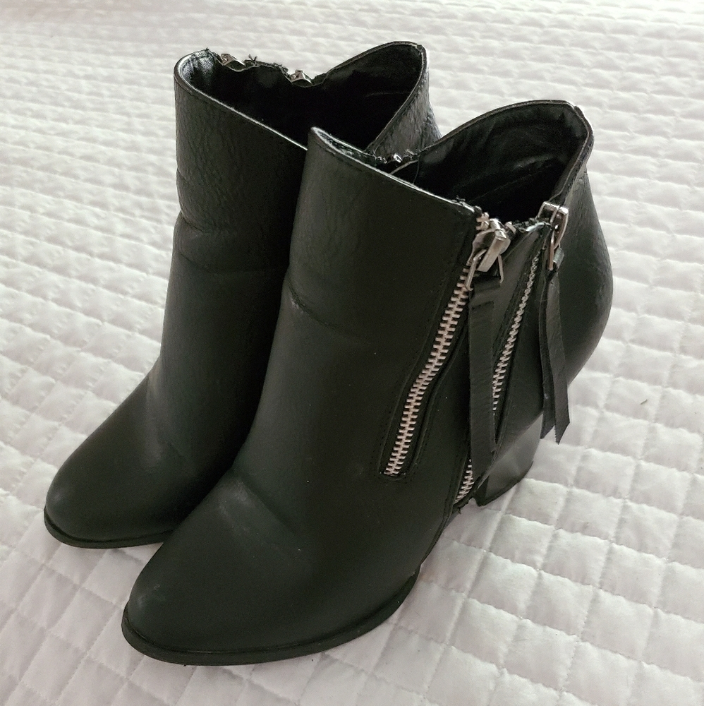 Black booties, size 8